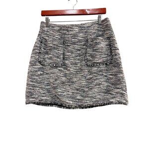 Loft Womens Tweed Skirt Size M Gray & Black